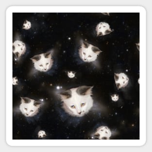 Cat heads in space Sticker